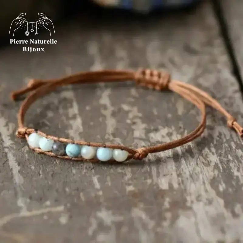 Bracelet wrap "Iaspis" en Amazonite