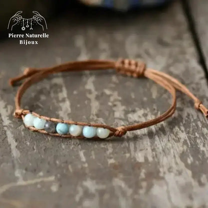 Bracelet wrap "Iaspis" en Amazonite