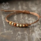 Bracelet wrap "Iaspis" en Jaspe paysage 