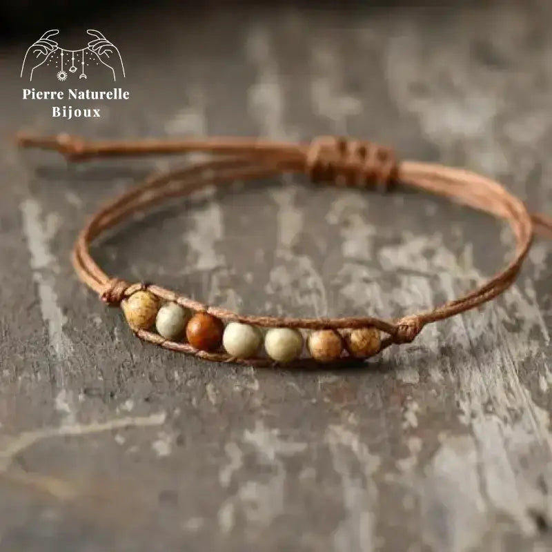 Bracelet wrap "Iaspis" en Jaspe paysage 