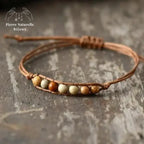 Bracelet wrap "Iaspis" en Jaspe paysage 
