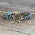 Bracelet wrap "Attrape-rêves" en Jaspe automne | Bracelets | pierre naturelle bijoux