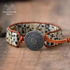 Bracelet wrap "Objectif" en Jaspe dalmatien | Bracelets | pierre naturelle bijoux