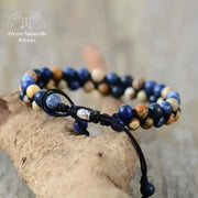 Bracelet wrap en Jaspe paysage et Sodalite | Bracelets | pierre naturelle bijoux