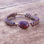 Bracelet wrap "Gaia" en Jaspe rouge | Bracelets | pierre naturelle bijoux