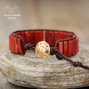 Bracelet wrap "Réalisation" en Jaspe rouge | Bracelets | pierre naturelle bijoux