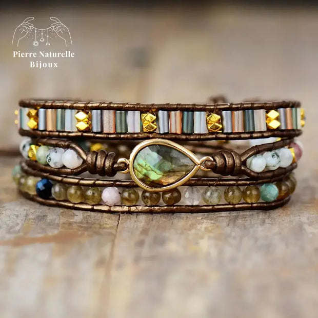 Bracelet wrap en Labradorite | Bracelets | pierre naturelle bijoux