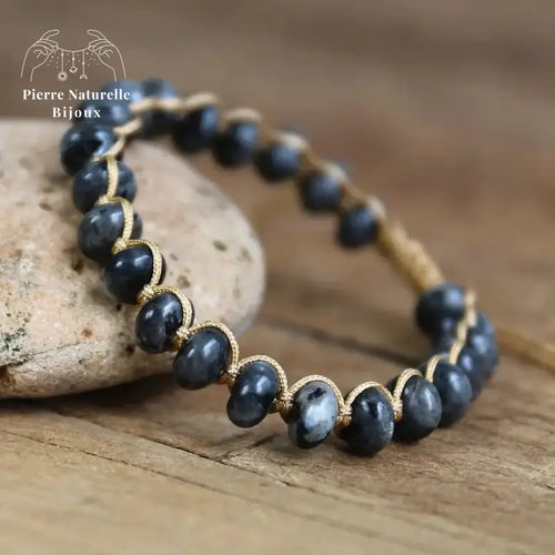 Bracelet wrap "Nuance" en Labradorite | Bracelets | pierre naturelle bijoux