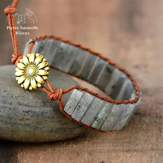 Bracelet wrap "Régulation" en Labradorite | Bracelets | pierre naturelle bijoux