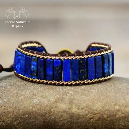 Bracelet wrap en Lapis-Lazuli
