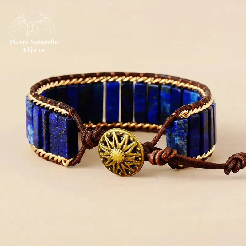 Bracelet wrap en Lapis-Lazuli | Bracelets | pierre naturelle bijoux