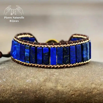 Bracelet wrap en Lapis-Lazuli