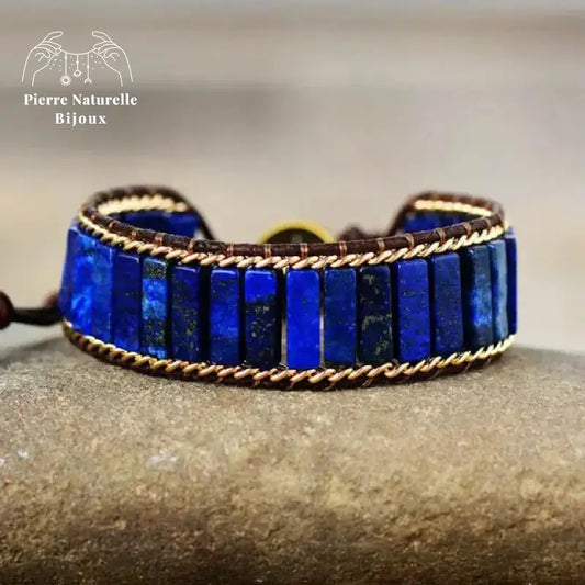 Bracelet wrap en Lapis-Lazuli