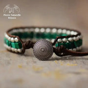 Bracelet wrap en Malachite | Bracelets | pierre naturelle bijoux