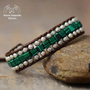 Bracelet wrap en Malachite | Bracelets | pierre naturelle bijoux