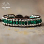 Bracelet wrap en Malachite | Bracelets | pierre naturelle bijoux