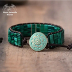 Bracelet wrap "Concentration" en Malachite | Bracelets | pierre naturelle bijoux