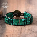 Bracelet wrap "Concentration" en Malachite