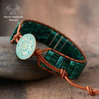 Bracelet wrap "Concentration" en Malachite | Bracelets | pierre naturelle bijoux