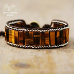 Bracelet wrap en œil de tigre | Bracelets | pierre naturelle bijoux