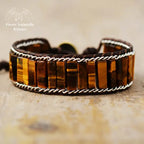 Bracelet wrap en œil de tigre | Bracelets | pierre naturelle bijoux