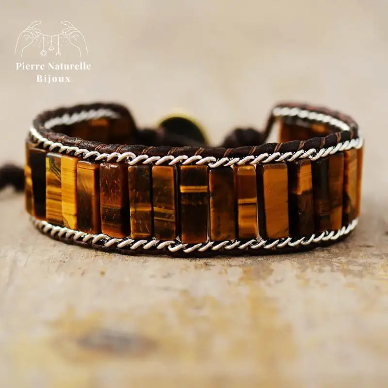 Bracelet wrap en œil de tigre | Bracelets | pierre naturelle bijoux