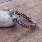 Bracelet wrap "Gardien" en œil de tigre et Jaspe rouge | Bracelets | pierre naturelle bijoux