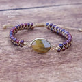 Bracelet wrap "Gardien" en œil de tigre et Jaspe rouge | Bracelets | pierre naturelle bijoux