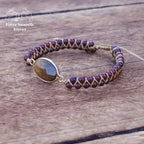 Bracelet wrap "Gardien" en œil de tigre et Jaspe rouge | Bracelets | pierre naturelle bijoux