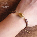 Bracelet wrap "Gardien" en œil de tigre et Jaspe rouge | Bracelets | pierre naturelle bijoux