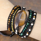 Bracelet wrap "Evolution" en œil de tigre | Bracelets | pierre naturelle bijoux