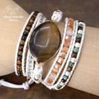 Bracelet wrap "Evolution" en œil de tigre | Bracelets | pierre naturelle bijoux