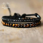 Bracelet wrap "Influence" en œil de tigre | Bracelets | pierre naturelle bijoux