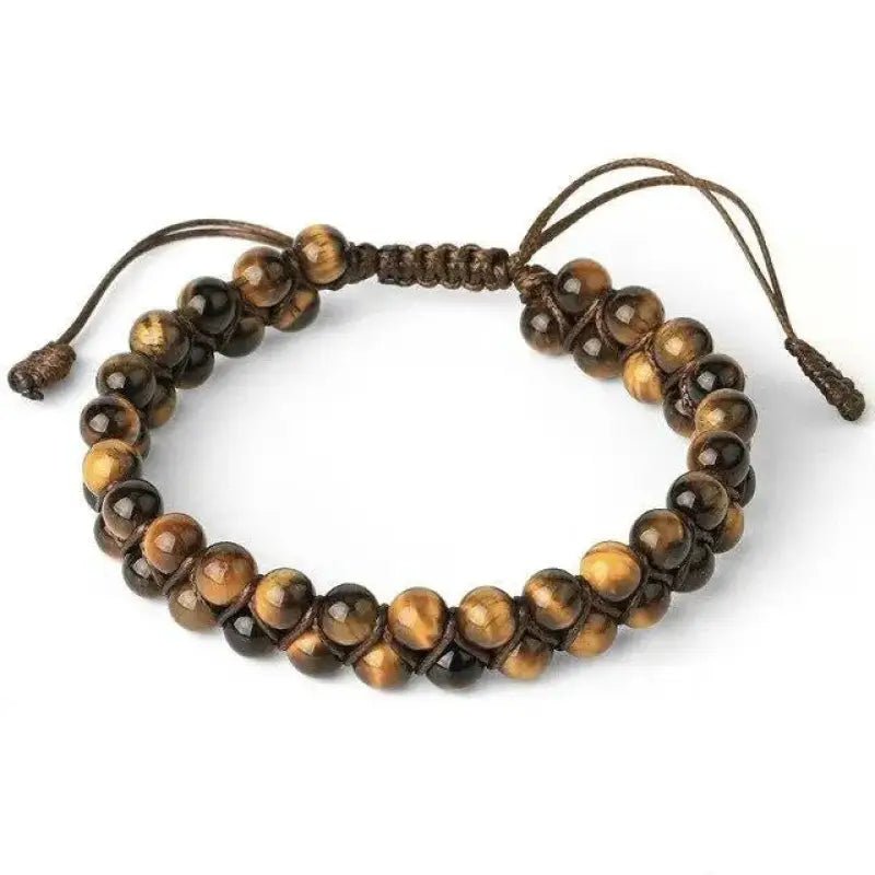 bracelet wrap "sincérité" en œil de tigre vue de face