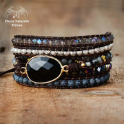 Bracelet wrap en Onyx | Bracelets | pierre naturelle bijoux