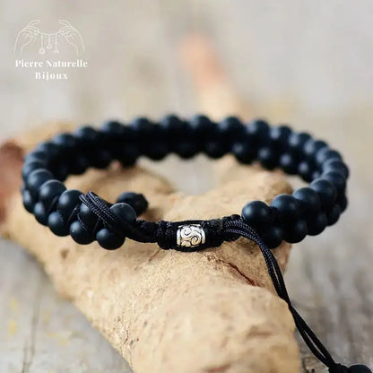 Bracelet wrap "Cnossos" en Onyx | Bracelets | pierre naturelle bijoux