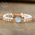 Bracelet wrap "Inhibition" en Opale et Howlite