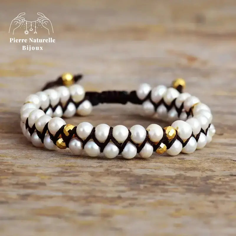 Bracelet wrap "Féminité" en Perle d'eau douce | Bracelets | pierre naturelle bijoux