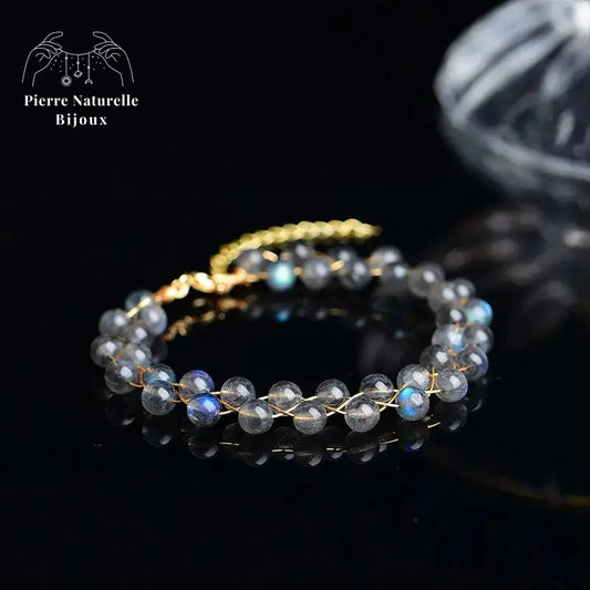 Bracelet wrap en Pierre de lune