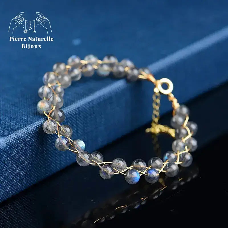 Bracelet wrap en Pierre de lune | Bracelets | pierre naturelle bijoux