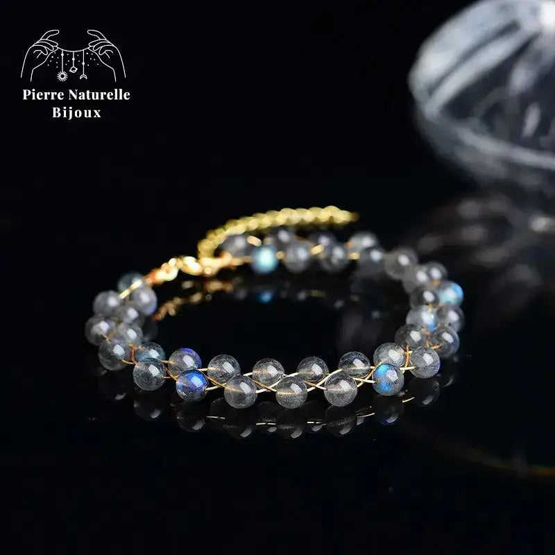 Bracelet wrap en Pierre de lune