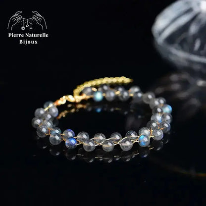 Bracelet wrap en Pierre de lune