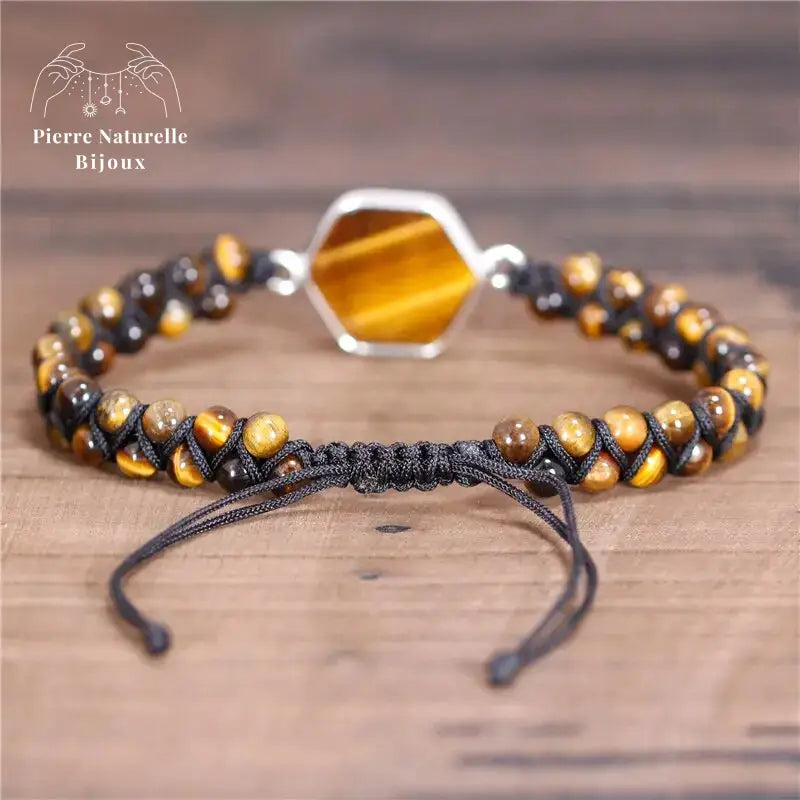 Bracelet wrap en pierre il de tigre | Bracelets | pierre naturelle bijoux