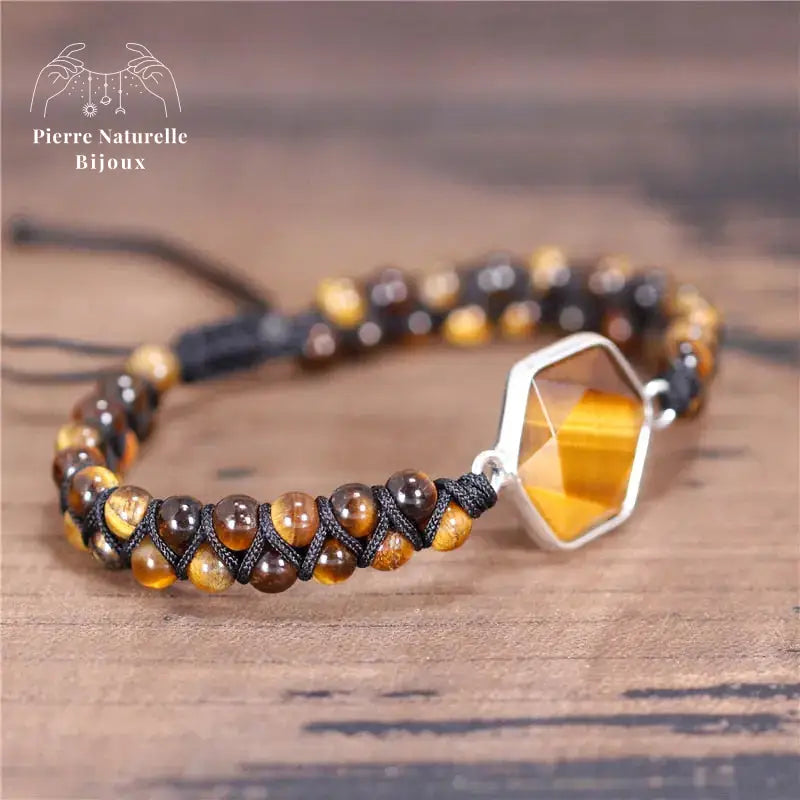 Bracelet wrap en pierre il de tigre | Bracelets | pierre naturelle bijoux