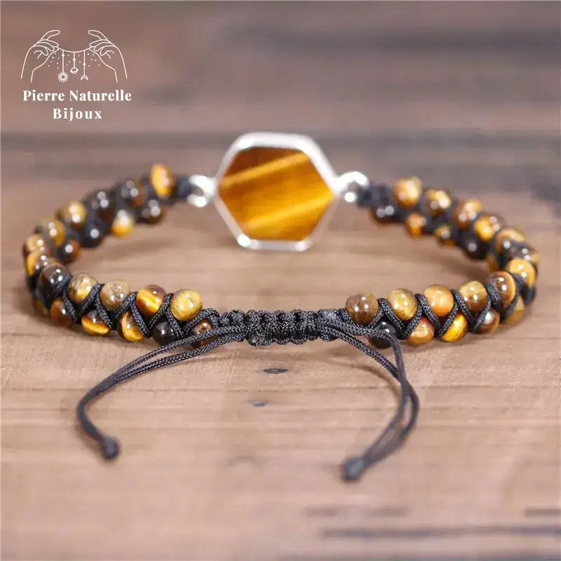Bracelet wrap en pierre il de tigre | Bracelets | pierre naturelle bijoux