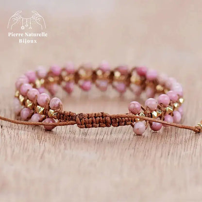 Bracelet wrap "Rétablissement" en Rhodochrosite | Bracelets | pierre naturelle bijoux