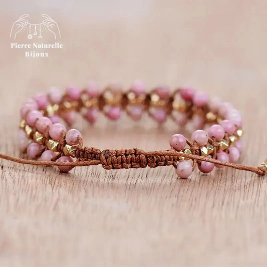 Bracelet wrap "Rétablissement" en Rhodochrosite | Bracelets | pierre naturelle bijoux