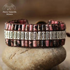 Bracelet wrap en Rhodonite | Bracelets | pierre naturelle bijoux