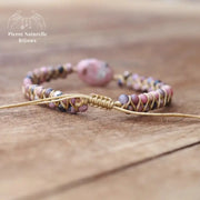 Bracelet wrap "Commencement" en Rhodonite | Bracelets | pierre naturelle bijoux