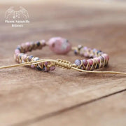 Bracelet wrap "Commencement" en Rhodonite | Bracelets | pierre naturelle bijoux